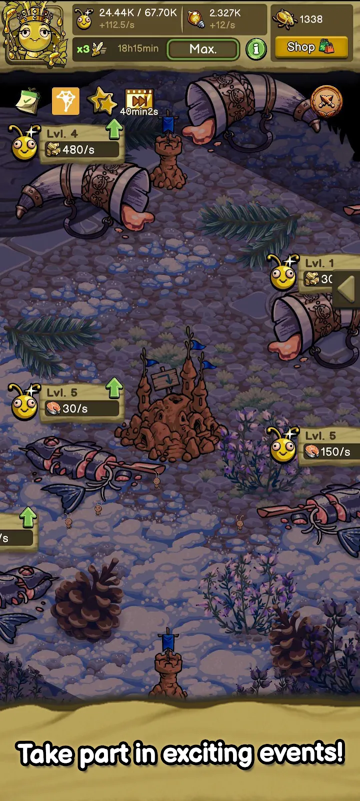 Panel badań i rozwoju kolonii w Idle Ant Colony